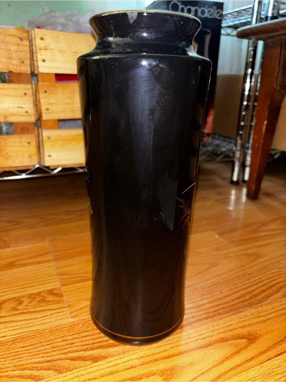 Imperial Kiki Japanese Vase black ceramic